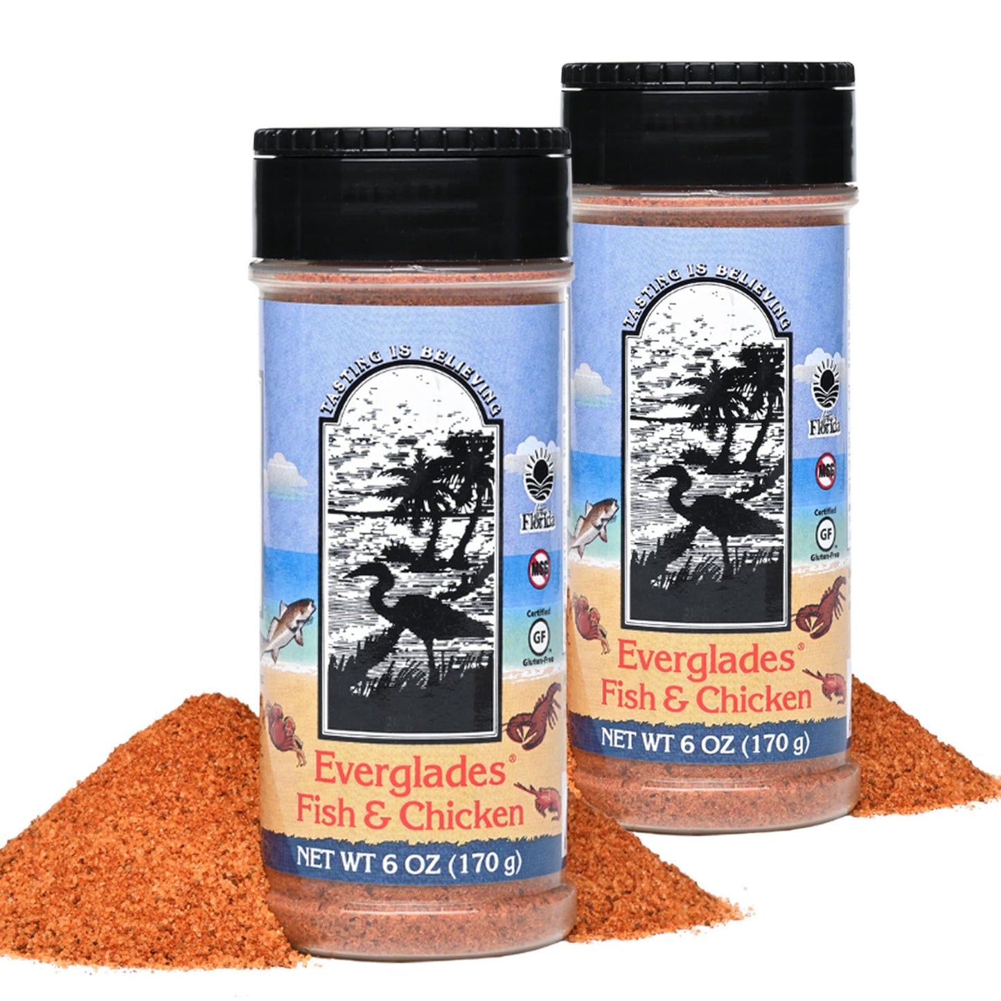 Everglades Fish & Chicken Seasoning - for Shrimp, Seafood & Poultry - 6 oz, 2 Pack