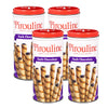 Pirouline Rolled Wafers, Dark Chocolate, Crème Filled, 3.25oz Tin 4pk, 6x6x4 inches