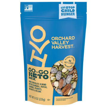 Orchard Valley Harvest Go Go Keto Mix, 8 oz (Pack of 1), Dark Chocolate Almond Butter Almonds, Pepitas, Almonds, Peanuts, Walnut