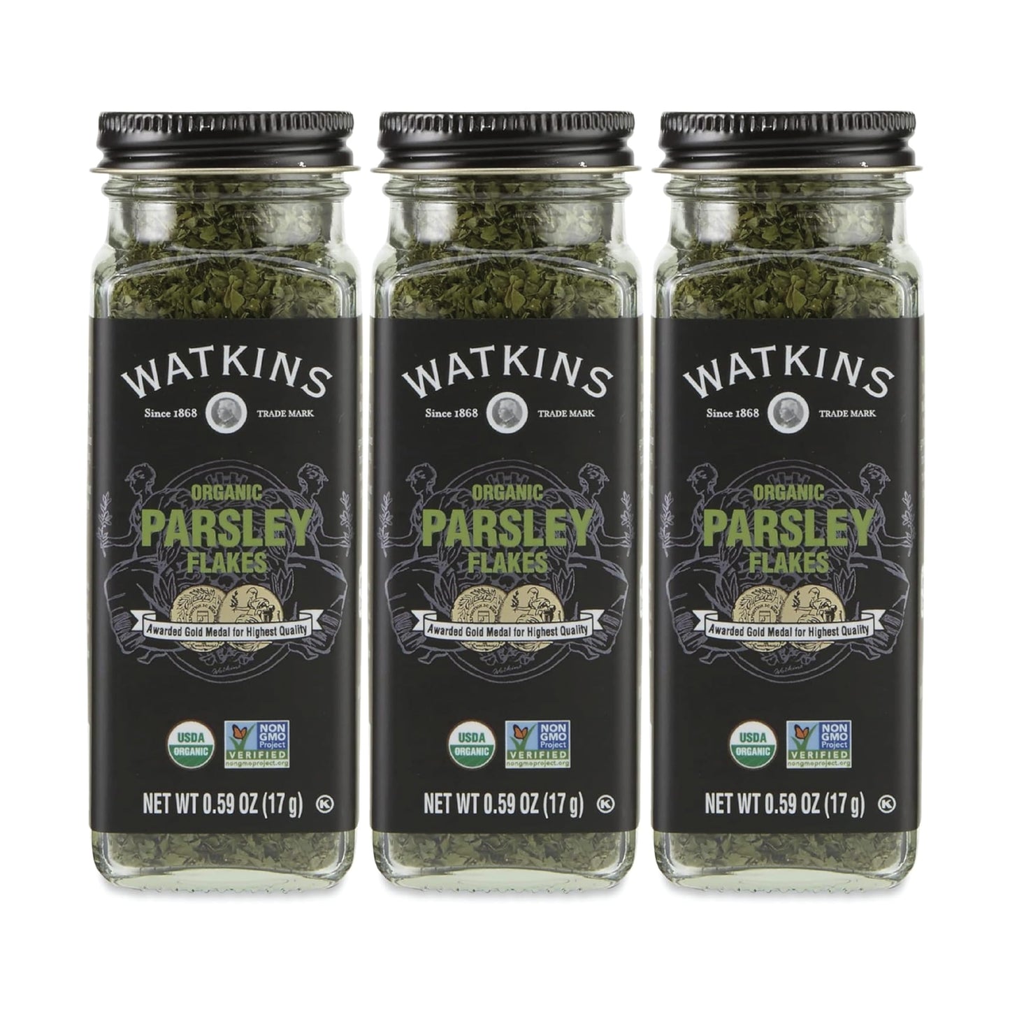 Watkins Gourmet Organic Spice Jar, Parsley Flakes, 0.59 Ounce Jar, 3-Pack