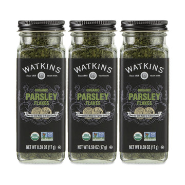 Watkins Gourmet Organic Spice Jar, Parsley Flakes, 0.59 Ounce Jar, 3-Pack