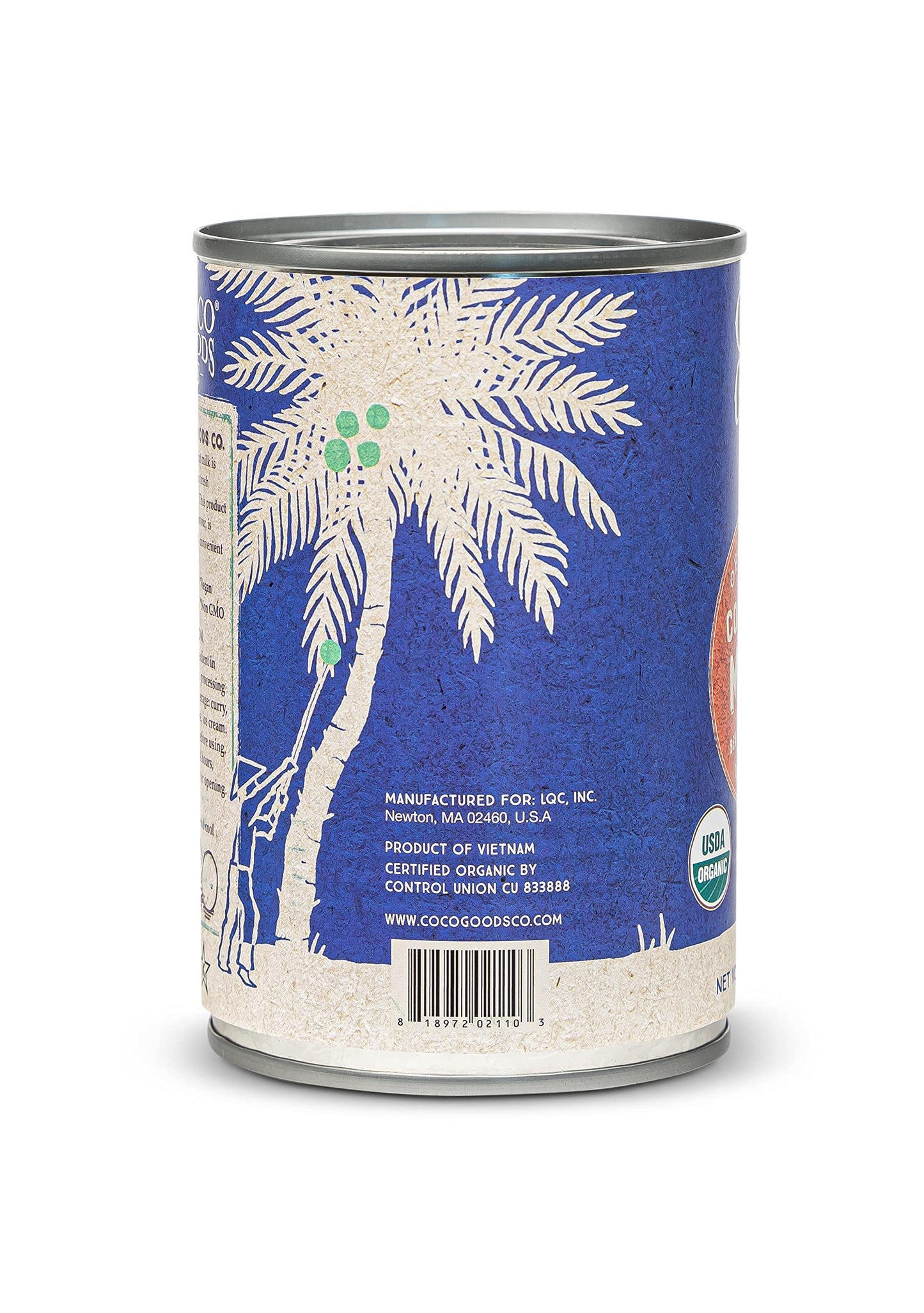 Cocogoods Co Single-Origin Organic Coconut Milk 13.5 Fl. Oz - Gluten-Free, Non-Gmo, Vegan, & Dairy-Free, 12 Pack