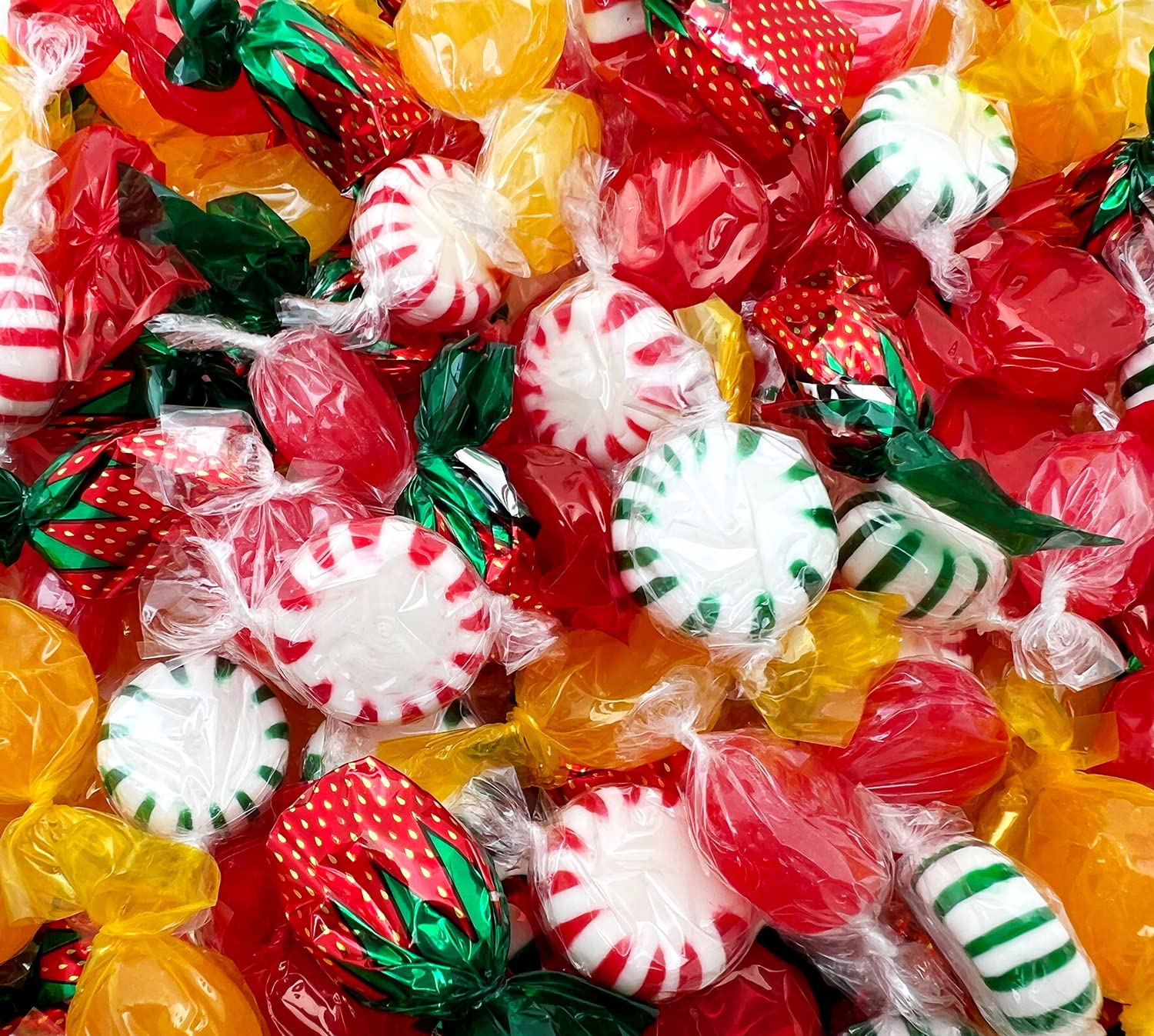 Old-Fashioned Hard Candy Assortment - Bulk Pack 3 Pounds (About 225 Count) - Strawberry Bon Bons, Cinnamon, Butterscotch, Fruit 