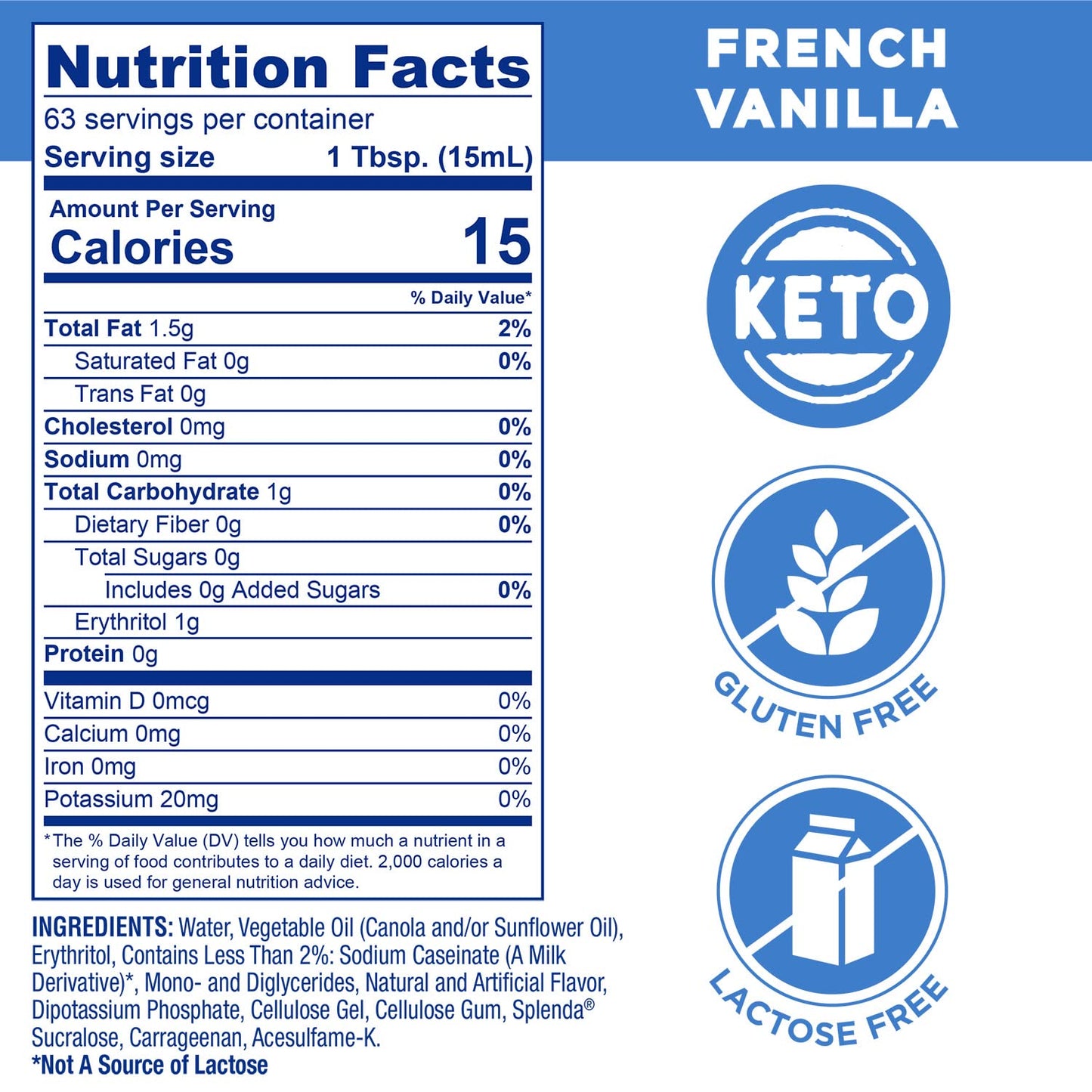 SPLENDA Sugar Free French Vanilla Coffee Creamer, 32 Fl Oz