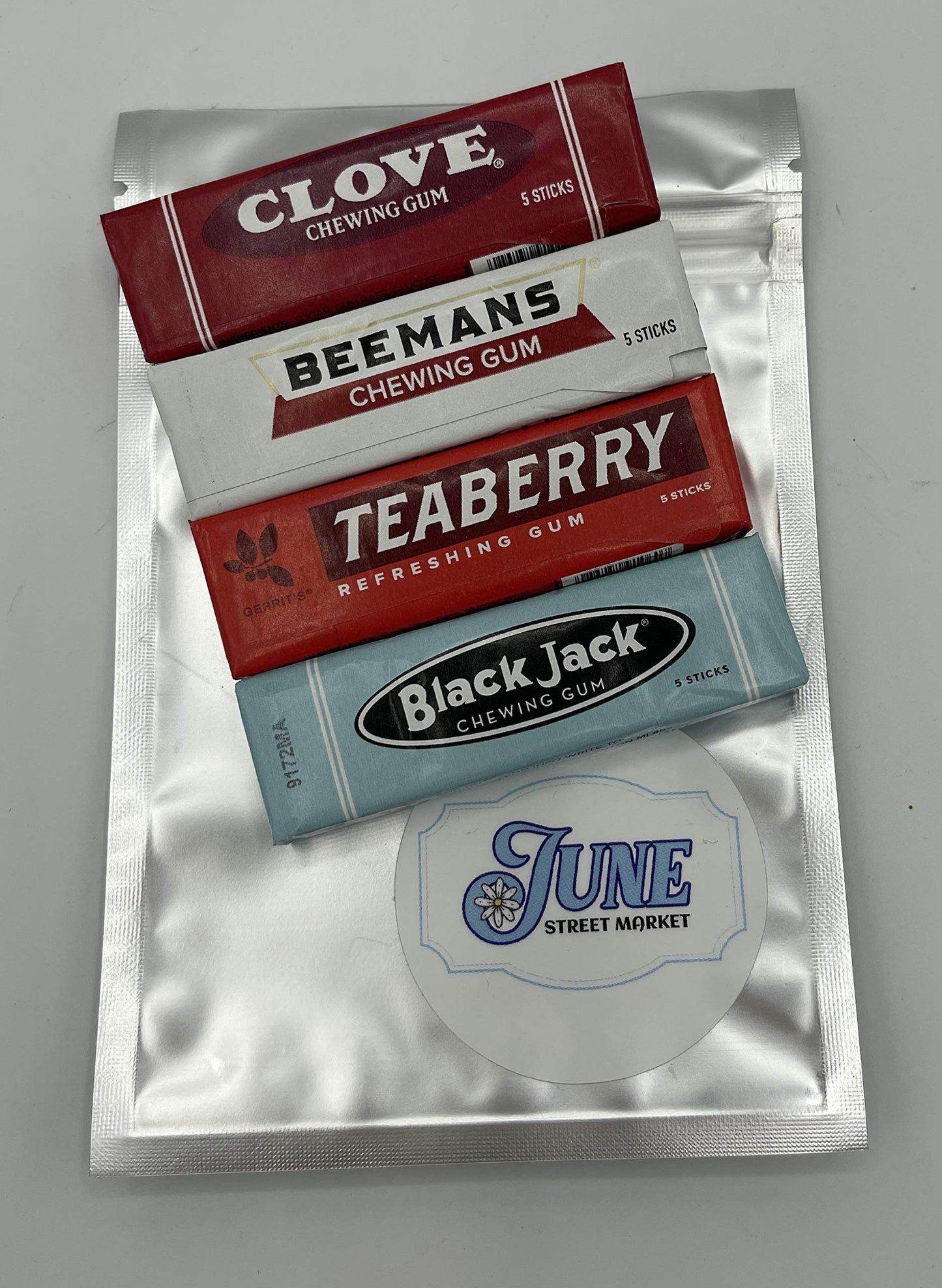 Nostalgic Retro Classic Chewing Gum Variety Pack - Black Jack, Beemans, Clove & Teaberry - 5 Count