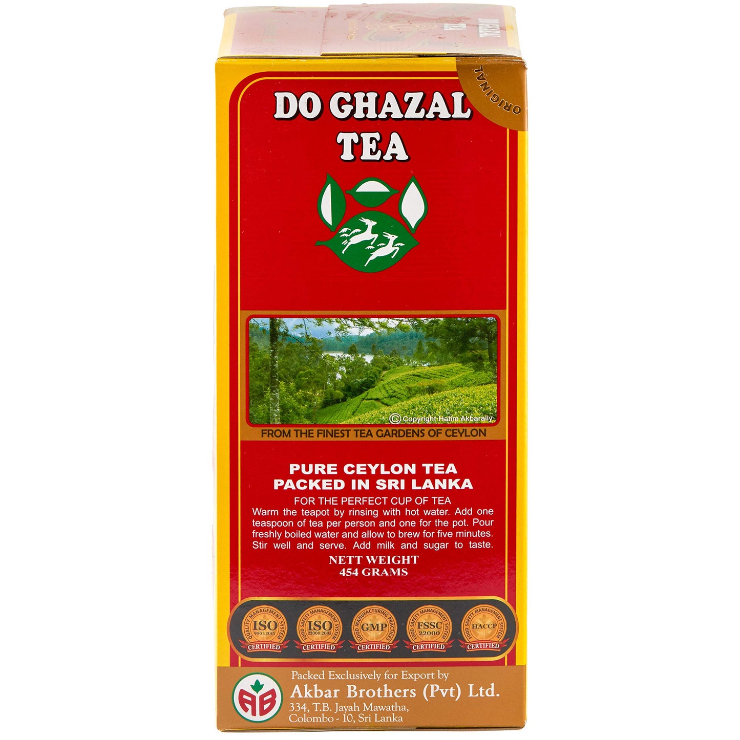 Do Ghazal Pure Ceylon Tea 16Oz (454G) Black Loose Tea Leaves Finest (Fbopf) Tea Grade Rich Flavor And Aroma In Bpa-Free Box