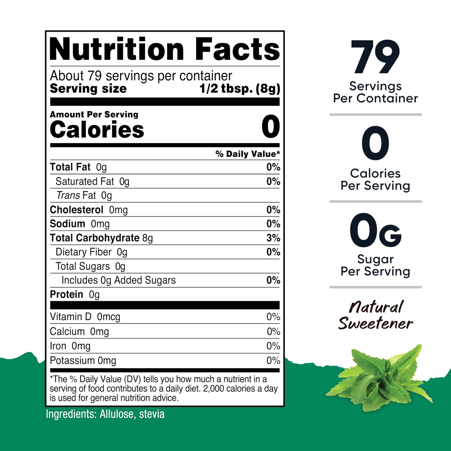 Nutricost Stevia With Allulose Natural Sweetener - Gluten-Free, GMO-Free, 22.7 Ounce (1.4 Pound)