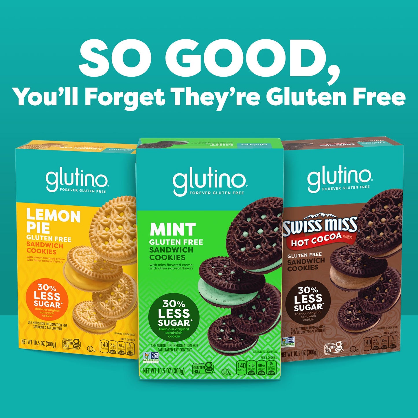Glutino Gluten Free Mint Flavored Sandwich Cookies, Gluten Free Snacks, 10.5 Oz.