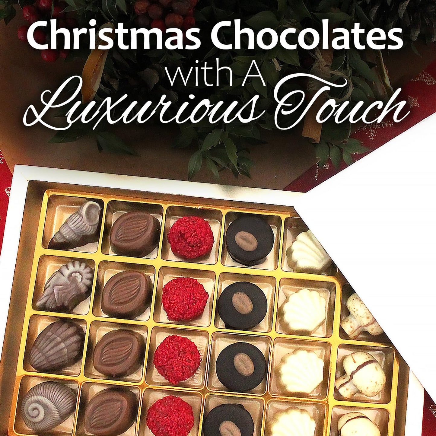 Ceres Gourmet Assorted Chocolate Gift Set - 24 Gourmet Truffles & Candy, Perfect For Valentines, Birthdays & Festive Celebration