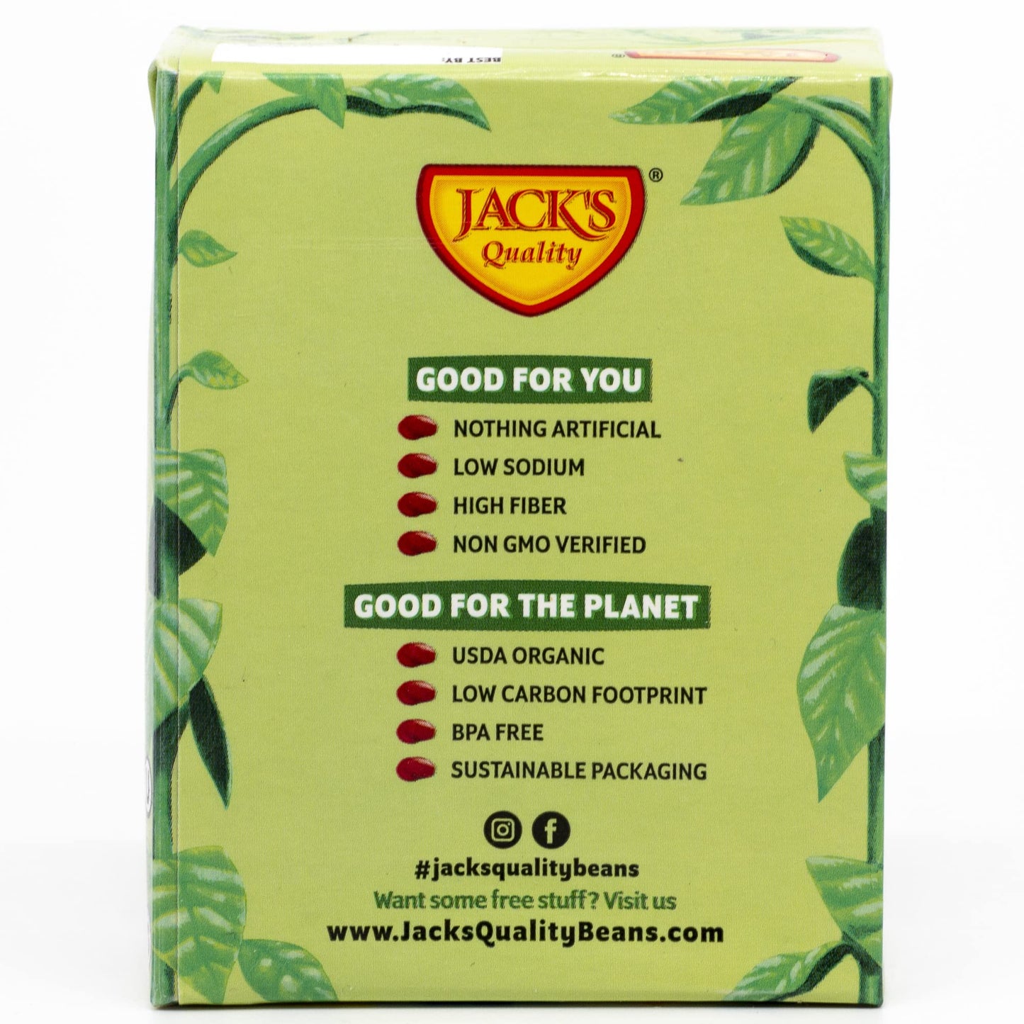 Jacks Organic Kidney Beans, 13.4 oz, Low Sodium, Non-GMO, 8-Pack