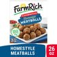 Farm Rich Homestyle Meatballs, Made with Beef, Pork and Authentic Bread Crumb Recipe, Fully Cooked, Frozen, 26 oz