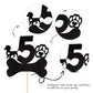 1 Pcs 5Th Birthday Cake Topper Black Glitter Dog Paw Five Years Old Birthday Puppy Dog Bone Cake Pick For Let'S Pawty Baby Showe
