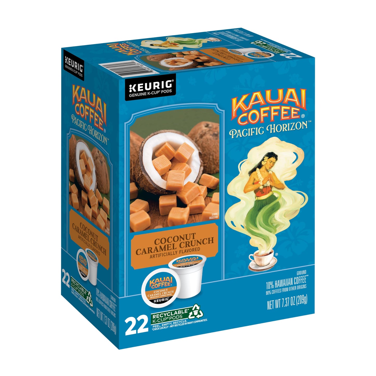 Kauai Coffee K-Cup Pods for Keurig – Medium Roast, Nutty Caramel & Coconut – 22 Count