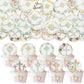 Gyufise 48Pcs Edible Floral Happy Easter Cupcake Toppers Wafer Paper God Bless Cupcake Picks Edible Easter Bunny Cupcake Decors 
