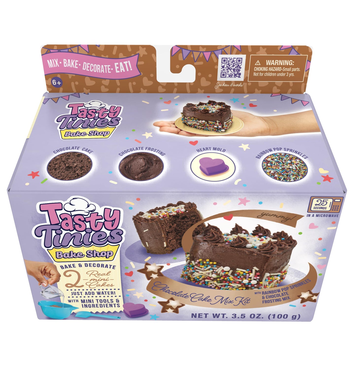 Goliath Tasty Tinies Bake Shop Chocolate Cake Mix Kit with Rainbow Pop Sprinkles & Chocolate Frosting Mix | Bake & Decorate 2 Re