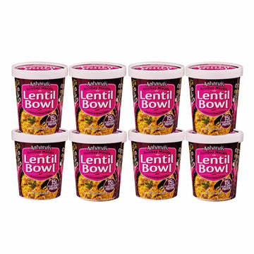 Aahanas Bombay Masala Rice & Lentil Bowl - Vegan, Gluten Free, Plant-Based, Ready To Eat, Pack of 8
