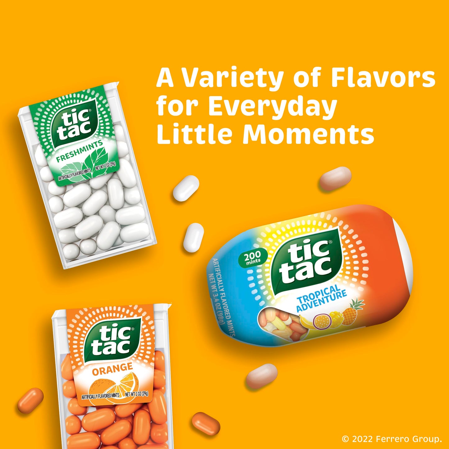 Tic Tac, Fruit Adventure Mints, 8 Count, On-The-Go Refreshment, 3.4 Oz Each