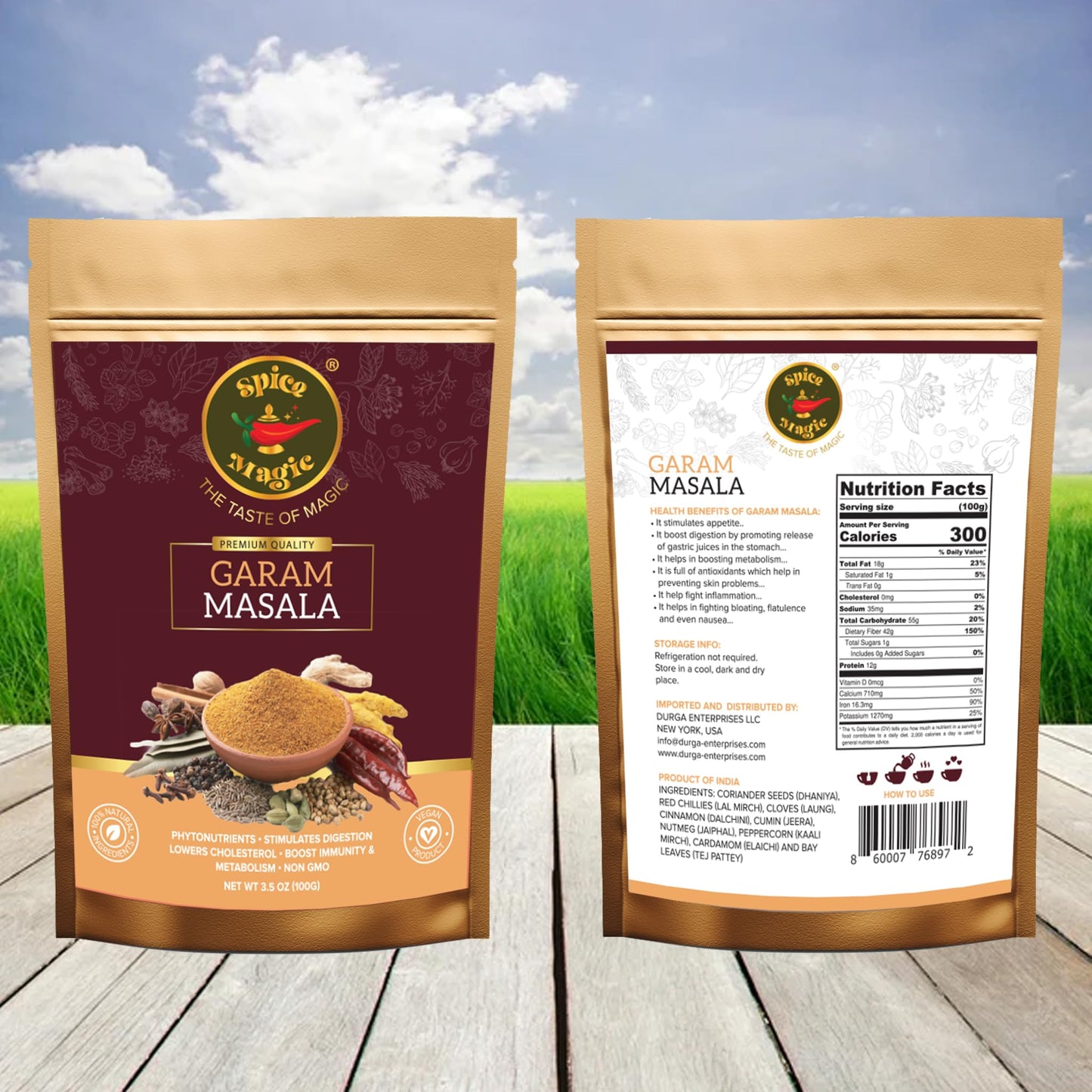 Spice Magic Garam Masala Powder 3.5Oz (100G) | Indian Spice Blend | 100% All-Natural, Salt-Free, Vegan, Non-Gmo