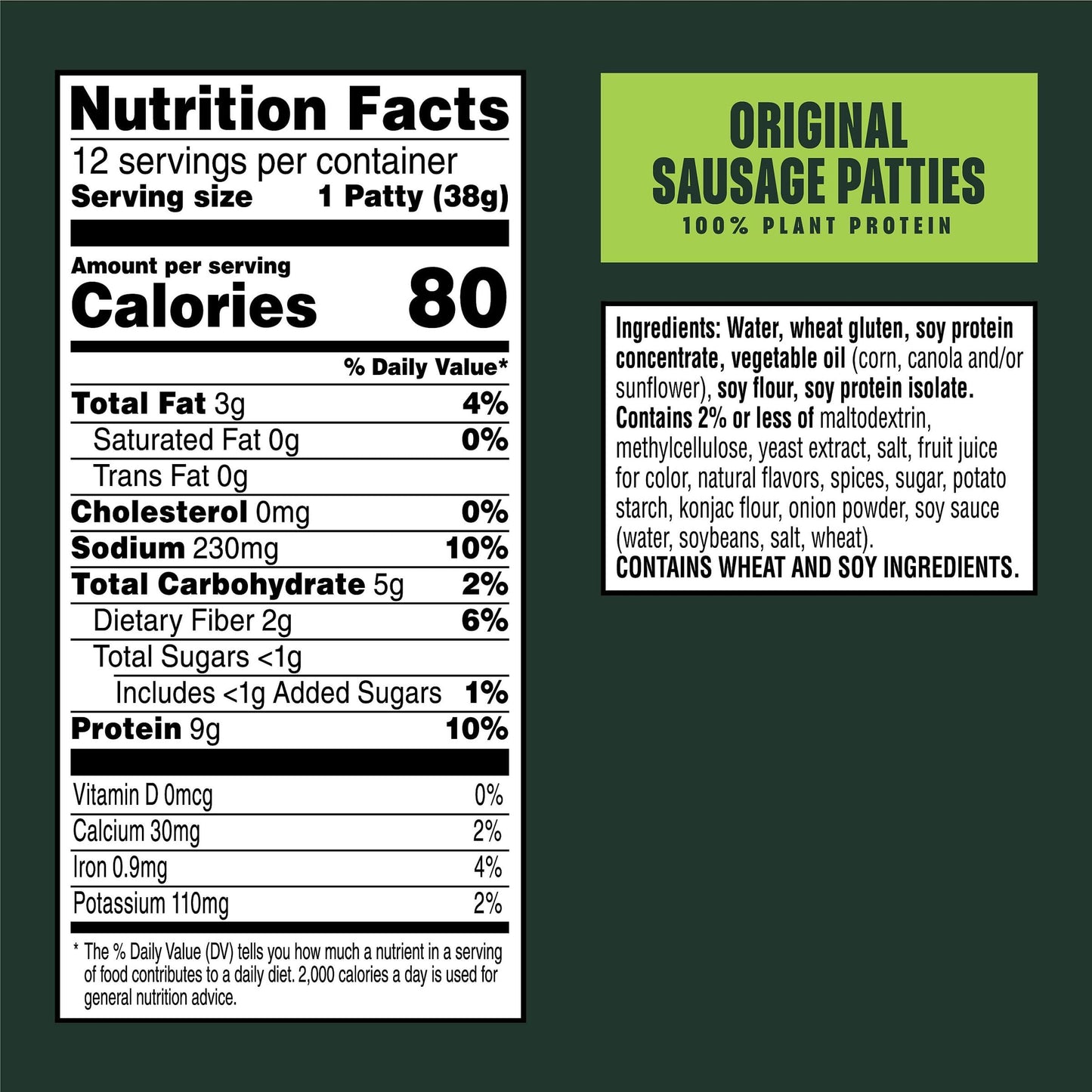 MorningStar Farms Plant Based Sausage Patties, Vegan Meat, Value Pack (12 Count)