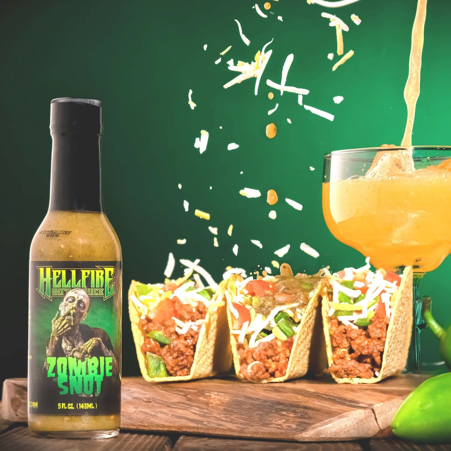Hellfire Zombie Snot Hot Sauce, Award-Winning Chilehead Salsa Verde Sauce, Made With Carolina Reaper Peppers, World'S Best Taco