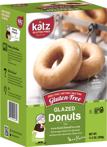 Katz Gluten Free Glazed Donuts | Dairy Free, Nut Free, Soy Free, Gluten Free | Kosher (1 Pack of 6 Donuts, 11.3 Ounce)