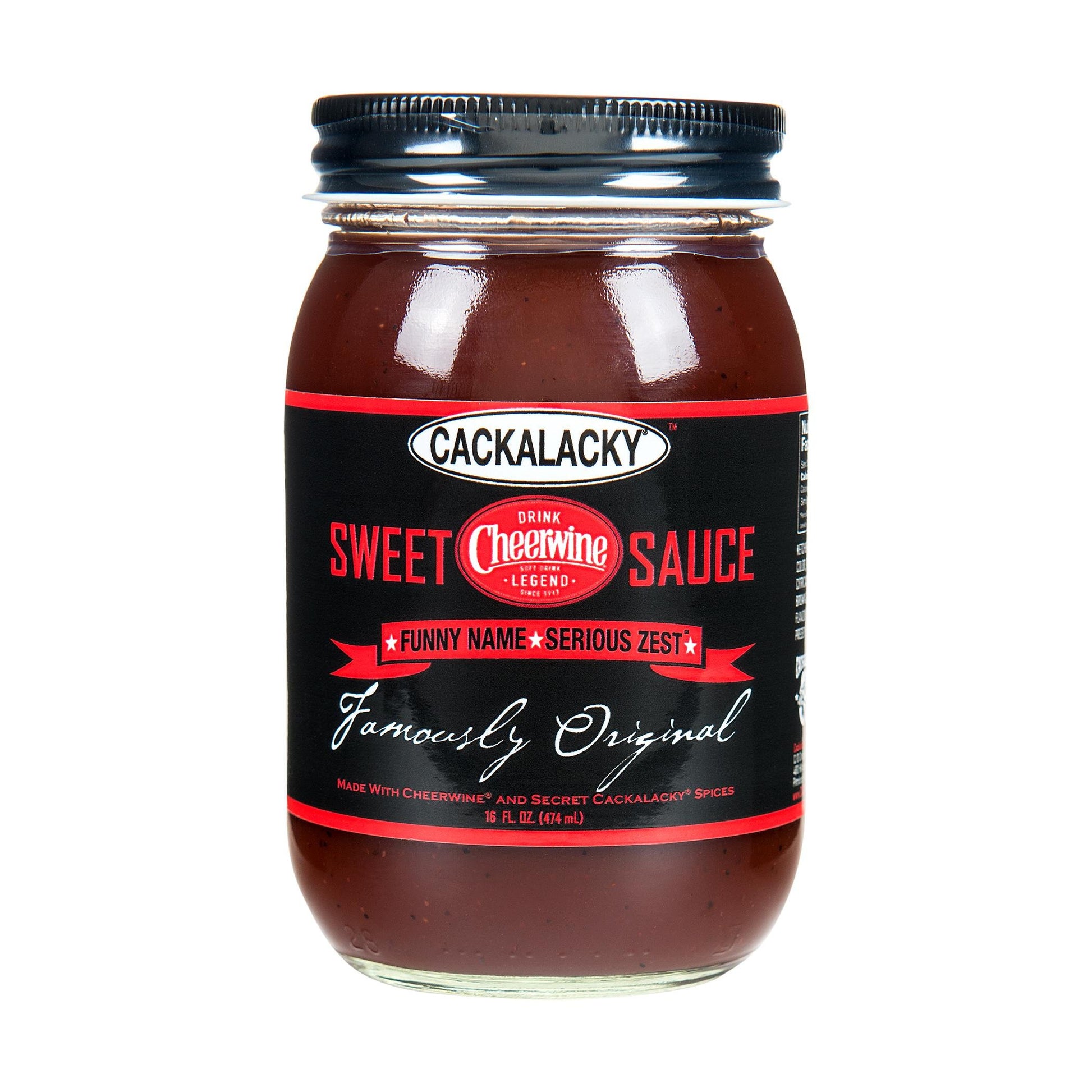 Famously Original Cackalacky Cheerwine Sweet Bbq Sauce - 16 Oz - Cherry-Flavored Gourmet Sauce For Grilling, Marinades & Dips