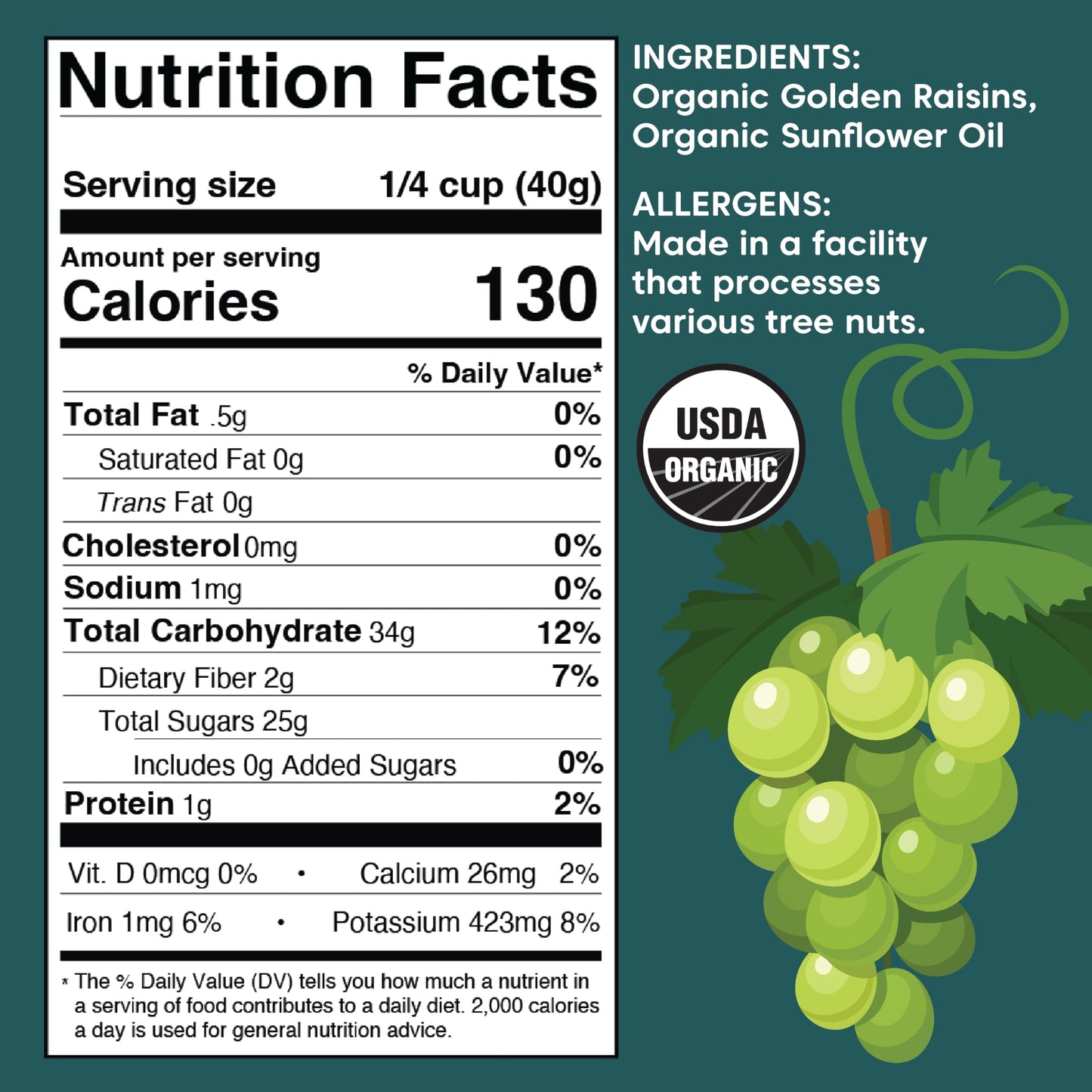 Wilderness Poets, Organic Golden Raisins - 2 Pound (Pack of 3) - No Added Sugar - Bulk Dried Fruit (6 Pound - 96 Ounce)