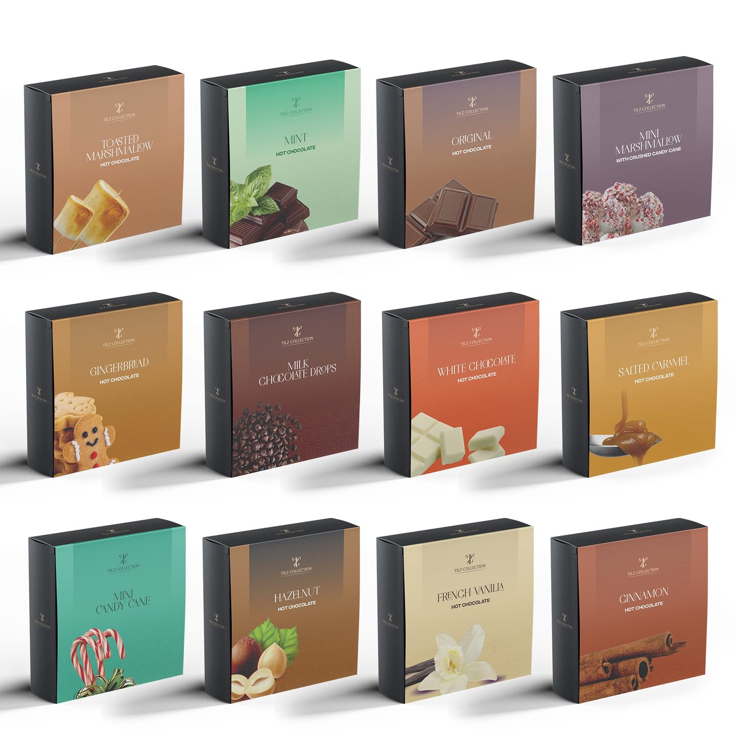 TILZ COLLECTION Hot Chocolate Gift Set - 12 Days of Gourmet Hot Chocolate - Perfect for Women, Kids, and Men - White