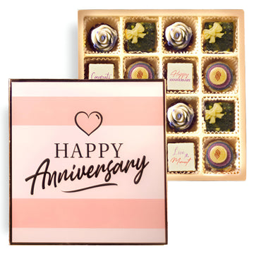 Laumire Gourmet Fruits - Superfood Parfait Collection [Happy Anniversary Edition] - Square (16 Pcs) - Healthy Gift Basket - Drie