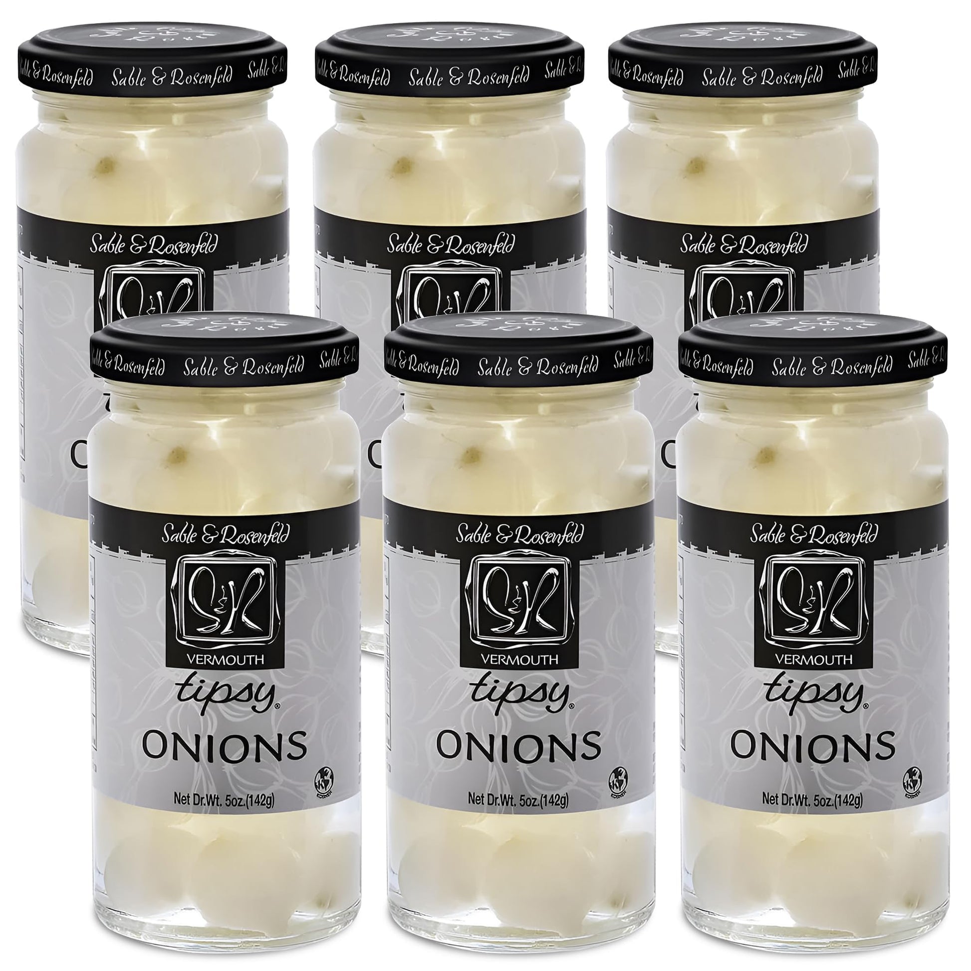 Sable & Rosenfeld Tipsy Onions, Kosher, 5 Ounce (Pack of 6)