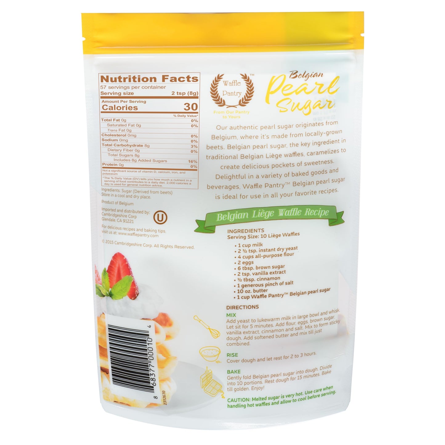 Waffle Pantry Belgian Pearl Sugar, 16 oz (Pack of 2)