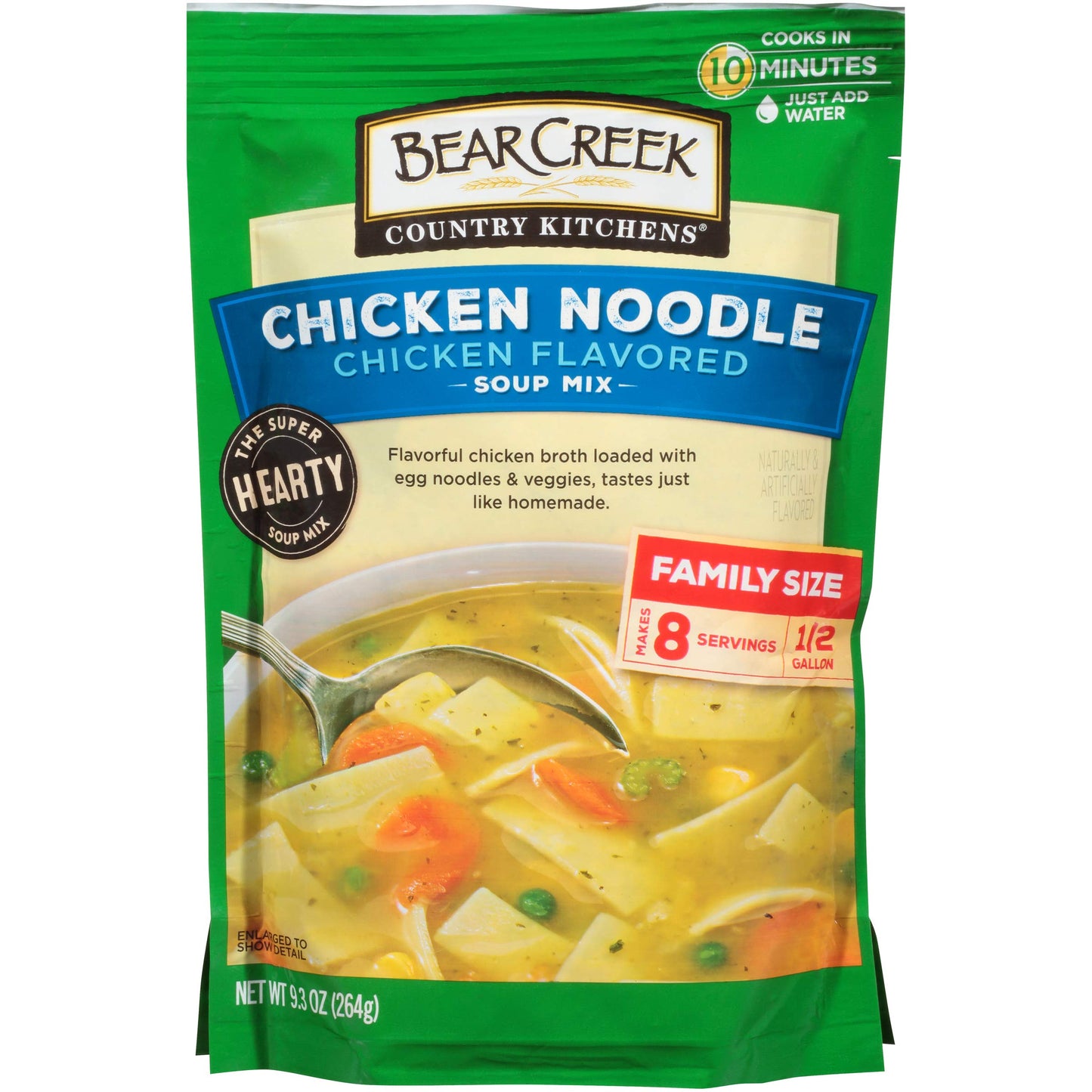 BEAR CREEK Chicken Noodle Soup Mix, 9.3 Ounce, Pack of 1, Model 81900032Disco