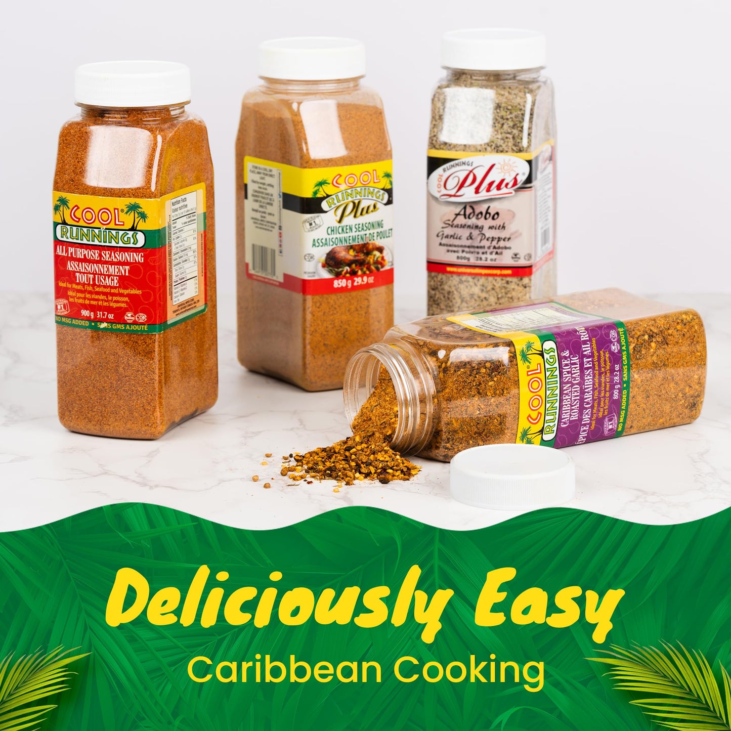 Cool Runnings Adobo Seasoning Spice Blend with Pepper & Garlic, 800g (28.2 Ounce) for Meats, Vegetables, Fish & Stews