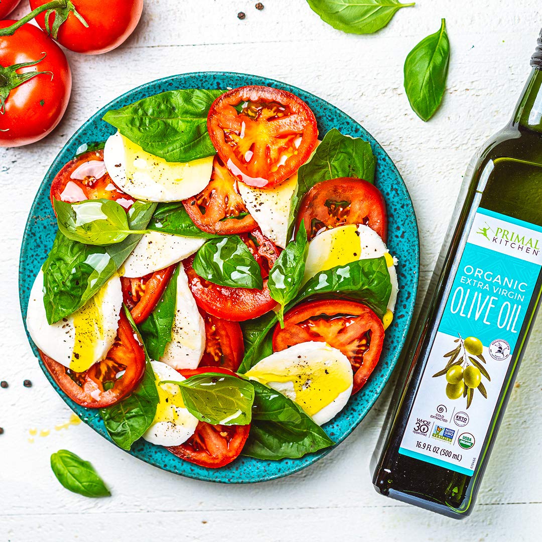 Primal Kitchen Organic Extra Virgin Olive Oil, NAOOA Certified, 16.9 Fl Oz, Pack of 2