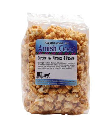 Amish Good Premium Caramel Popcorn with Almond and Pecans * Real Butter and Coconut Oil in 12 Ounce Bag
