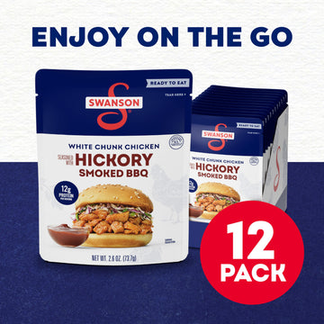 SWANSON S Hickory Smoked BBQ Fully Cooked Chicken Pouch, 2.6 oz (12 Pack)