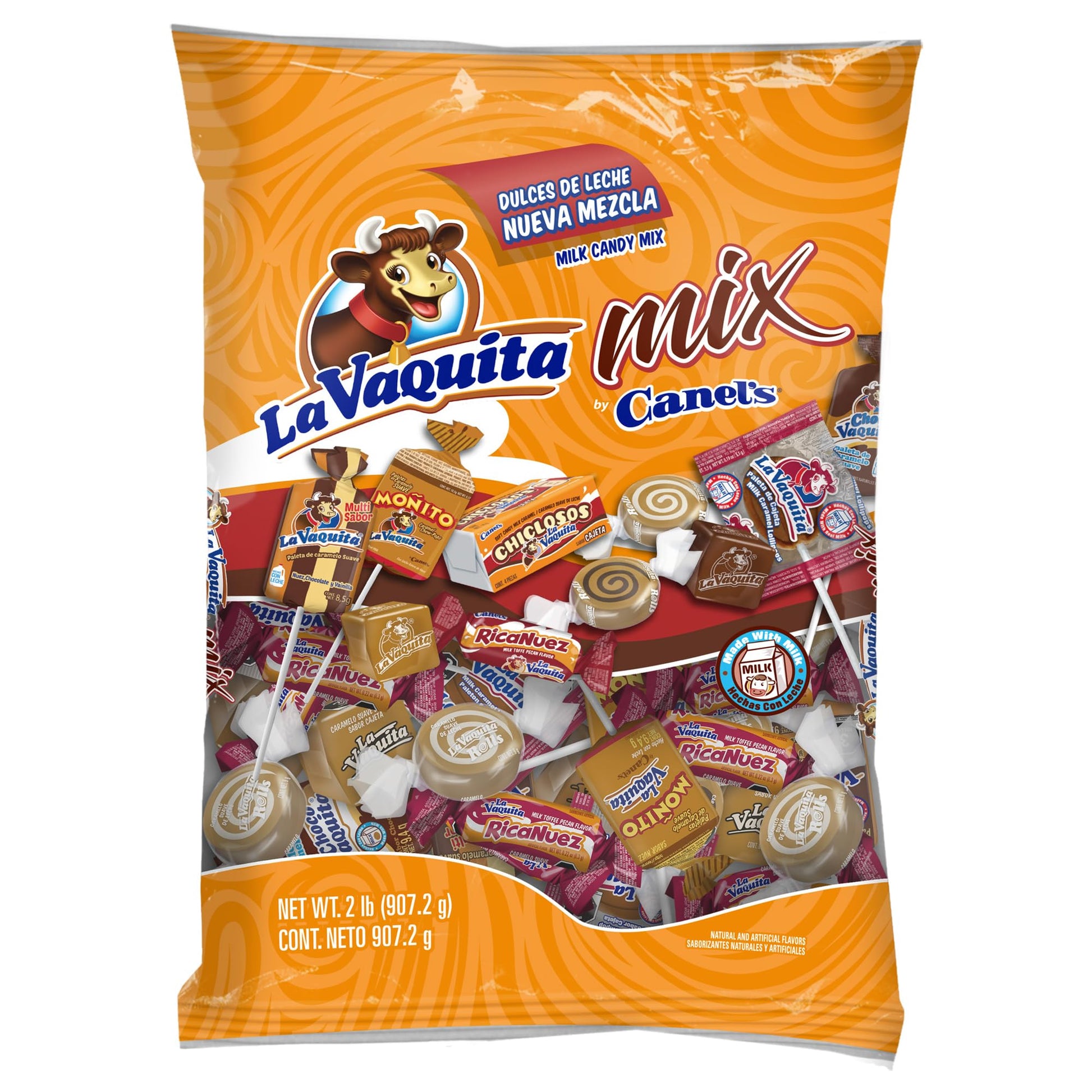 Canels La Vaquita Mix Bag - Assorted Candy Mix of Caramels, Coconut, Chocolate, and Pecan Soft and Hard Candy, 2.0 lb