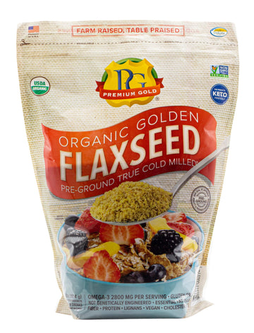 PREMIUM GOLD Organic Ground Flax Seed, 4 lbs, Golden, Model TS0417-A700ML-M659