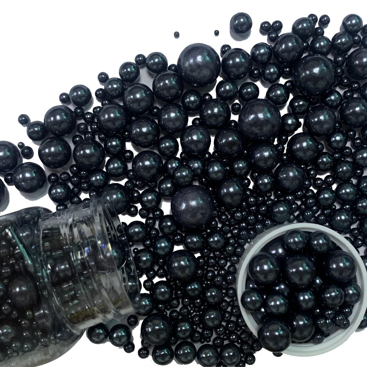 Black Sprinkles Edible Sugar Pearls For Cakes Baking Candy Pearl Halloween Christmas Birthday Cupcake Sprinkles And Decorations