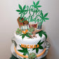 ZHUOWEISM Happy Birthday Cake Topper - Green Glitter Pot   Leaves, Small, Design 5