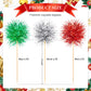 Chinco Foil Firework Cupcake Toppers, 100 Pcs, Wood, Silver/Red/Green, Model Chinco-8882