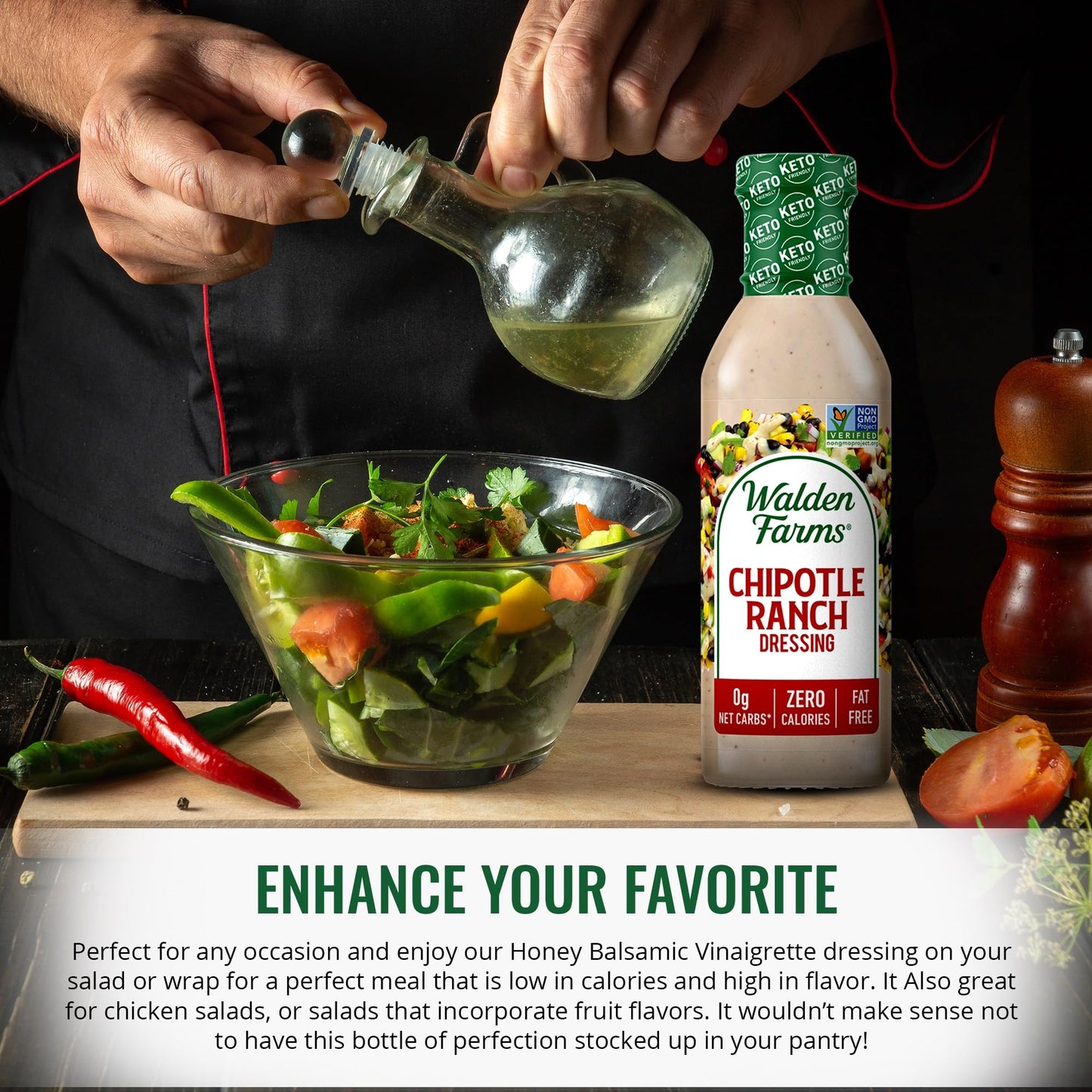 Walden Farms Dressing, Chipotle Ranch, 12 Oz