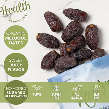 NUTS - U.S. Organic Medjool Dates, No Added Sugar, Sweet Flavor, 5 LBS