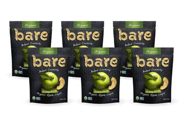 Bare Baked Crunchy Organic Apple Chips, Granny Smith, Gluten Free, 3 Ounce Bag, 6 Count