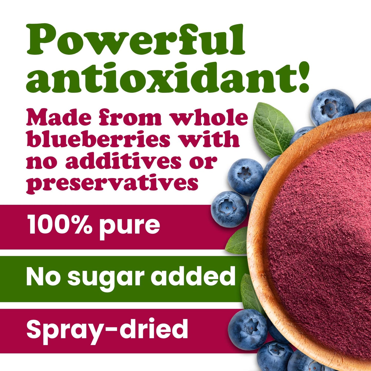 Food To Live Blueberry Powder, 8 Pounds - 100% Pure, Antioxidant-Rich. Great For Smoothies, Spray-Dried, No Sugar Added, Contain