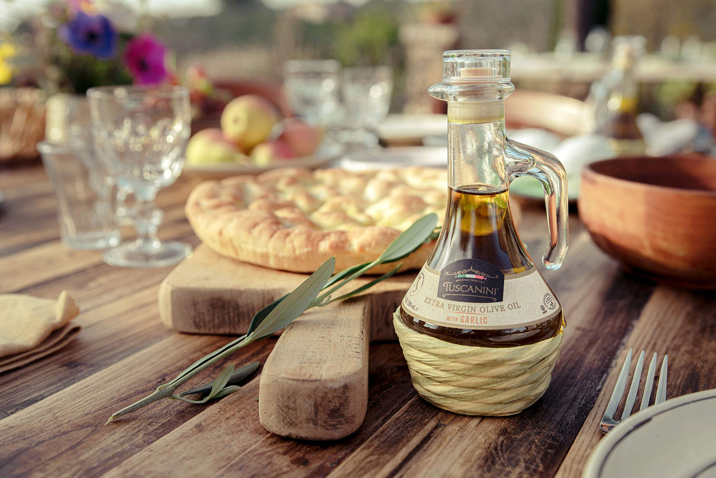 Tuscanini Garlic Infused Extra Virgin Olive Oil 250Ml, Imported From Italy, Cold-Pressed, Luxurious Taste, All Natural, Non Gmo,