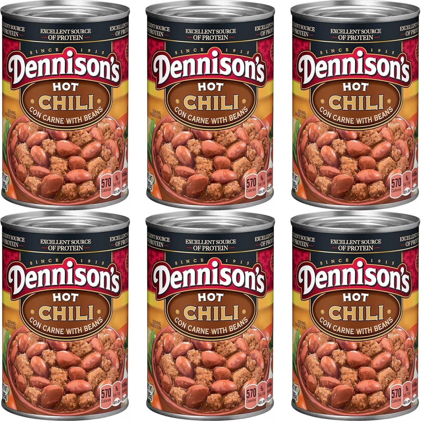 Generic Dennison's Hot Chili 15oz (Pack of 6). By Snacks and More