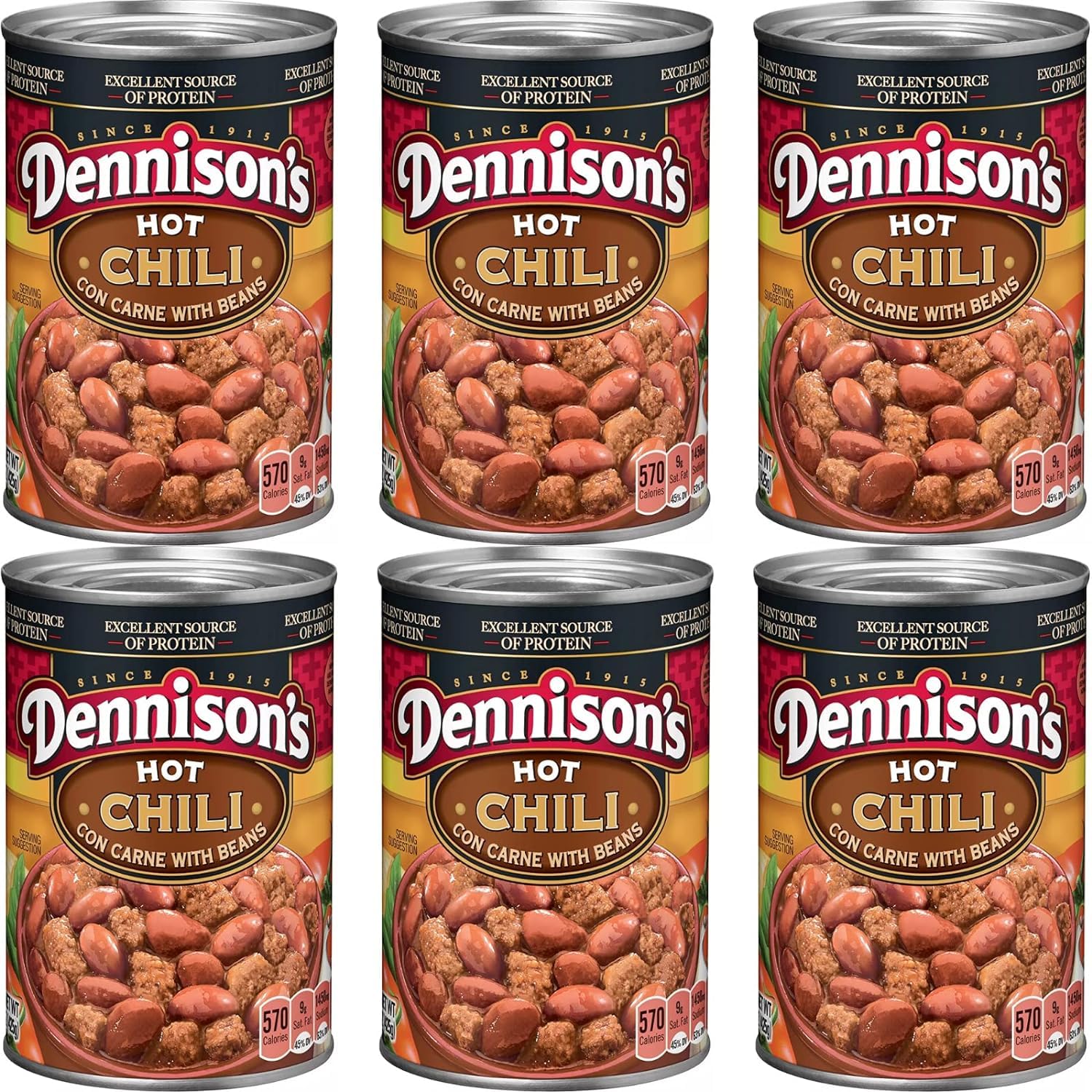 Generic Dennison's Hot Chili 15oz (Pack of 6). By Snacks and More