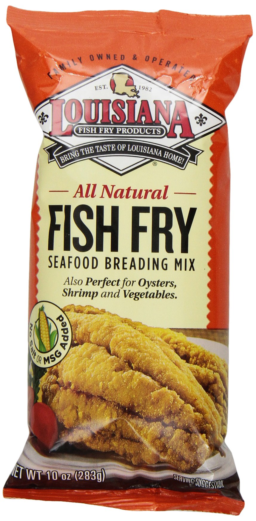 Louisiana Fish Fry Products Natural Fish Fry, New Orleans Style, 10-Ounce Bags (Pack Of 12)