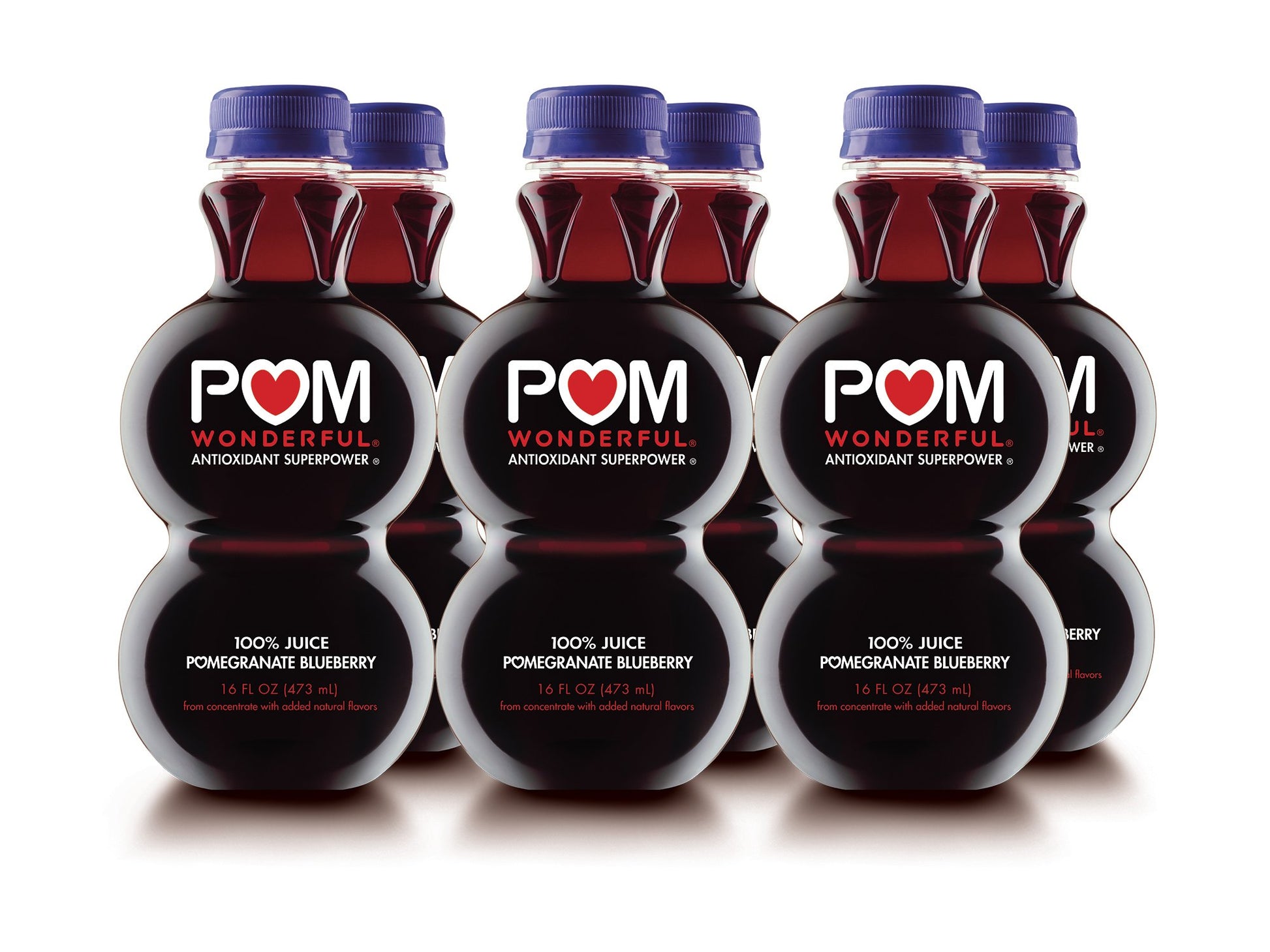 POM Wonderful Pomegranate Blueberry 100% Juice, 16 Fl Oz (Pack of 6)